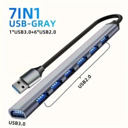 7 In 1 USB 3.0 HUB Type C USB-A Hub Splitter 7 Port USB3.0 With USB-C High Speed Data Transfer For PC Laptop Macbook Accessories