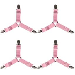 4PCS Dual Clip Bed Sheet Fasteners Multi Purpose Grippers for Securing Bed Sheets Sofa Covers, with Adjustable Anti-Slip Feature