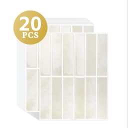 5/10sheets Removable Beige Tile Stickers, No-Glue Peel & Stick Waterproof Decals for Rental Kitchen Bathroom