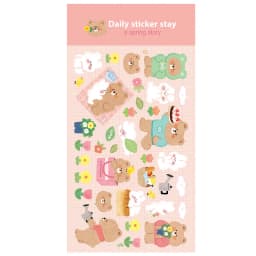 Korean Import Original BONITO Kawaii Rabbit Bear Spring Date Paper Stickers Scrapbooking Diy Journal Stationery Sticker Gift