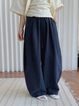 Spring and summer women's casual solid color high waist loose wide leg pants