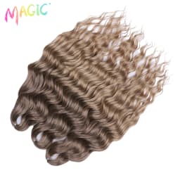Magic 24Inch 3PCS Loose Wave Synthetic Crochet Hair Bundles Copper Red Heat Resistant Hair Extensions For Women Braiding Styling