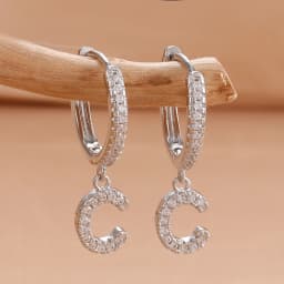 Nidin Hot Sale Initial A-Z Letters Mini Small Hoop Earrings Gold Color Zircon Jewelry Alphabet Fashion Christmas New Year Gift