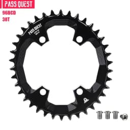 PASS QUEST 96BCD OVAL Road Bike Narrow Wide Chainring 30-42T Chain Wheel Black Bicycle Accessories