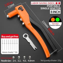 Hand Rivet Gun Set Professional Rivet Nut Riveter Construction Stapler DIY Hand Tool Riveter Tools Embody 50pcs Rivet Nut