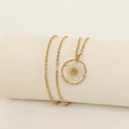 Pressed Flower Charm Necklace Handmaking Epoxy Resin Dried Flower Series Necklaces Natural Flowers Pendant Custom Chain Necklace