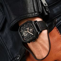 2-Piece Luxury Men's Leather Strap Quartz Watch Set with Calendar - Perfect Gift for School, Graduation, Men Gift