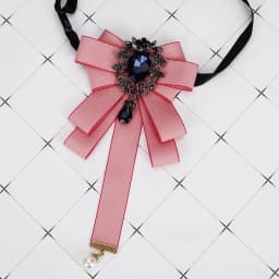 Gorgeous Bow Tie Vintage Luxury Lady Head Diamond Pearl Ribbon Tassel Brooch Chic Girls Elegant Costume Jewelry Collar Pin
