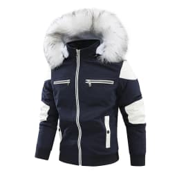 Hooded Down Parka Jackets Thick Male Warm Overcoat Fur Collar Outerwear Wool Liner Coat Winter New Men Warm Cotton Jacket Coats