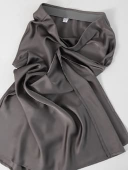 Streamgirl Maxi Solid Slit Skirts For Women Long Elegant Summer Office Champagne Satin Skirts Elastic Waist Women's Summer Skirt