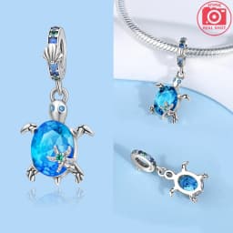 925 Sterling Silver Ocean Series Blue Turtle Starfish Shell Fit Original Bracelet Charms for Women diy Fine Jewelry Gifts