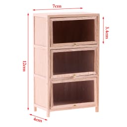1/6 1/12 Dollhouse Miniature Bookcase Storage Rack Mini Wood Cherry Display Shelf Cabinet Cupboard Doll House Furniture Model