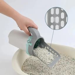 One Piece Cat Litter Scoop All in One Detachable Cat Poop Scooper with Built-in Garbage Bag Box No Mess Durable Pet Supplies