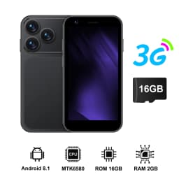 SERVO Mini Android Smartphone 3.0" Touch Screen 3G Dual SIM 2GB+16GB Face Unlock HiFi Sound WiFi Hotspot GPS Pocket Mobile Phone