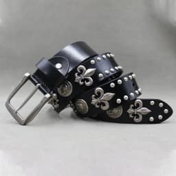 Designer Brand Belt Men Rivet Real Leather Pin Belt Male Black Rock Genuine Leather Cowhide Luxury Punk Belt Jeans