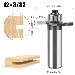 1pc 6mm 12mm Shank Ball T-cutter Woodworking Milling Router Bit Slotting Cutter 2-in-1 Slotting Crabapple Angle Milling Cutter
