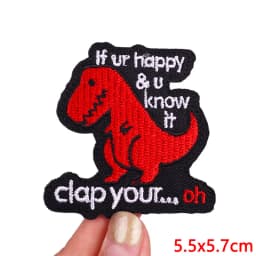 Hot New Animal Cat Embroidered Patches Iron On Patches For Clothing Thermoadhesive Patches Cartoon/Frog Dinosaur Duck Patch DIY