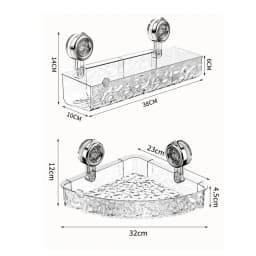 Shower Room Suction Cup Bathroom Storage Shelf Basket Home Storage Organizer Shelf Decorative Easy Install Bathroom Organizer