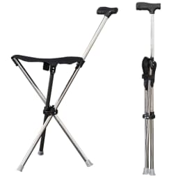 Foldable Cane Easy To Carry Seat Portable Stool Folding Chair Non Slip Handle Super Light Walking Stick For Outdoor Walking