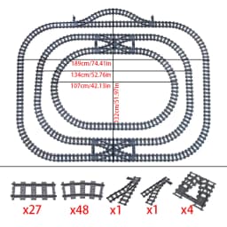 Train Track Railroad Accessories - City Train Track System with Railroad Crossing, Compatible with Major Brand Trains in Buildin