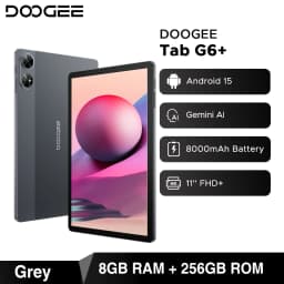DOOGEE Tab G6+ Tablet Android 15 Gemini Al 11'' Display Dual Speakers 8000mAh Battery 8GB 256GB Support Widevine L1 Smart Pad
