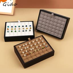 Jewelry Storage Box Gem Box V Groove Diamond Ring Face Bare Stone Color Treasure Bare Diamond Box Counter Sample Display Props