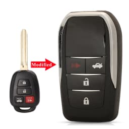 jingyuqin 2/3/4 BT Modified Remote Flip Car Key Shell For Toyota CAMRY Corolla YARIS Vios Prado TOY43 Blade Fob Case Replacement
