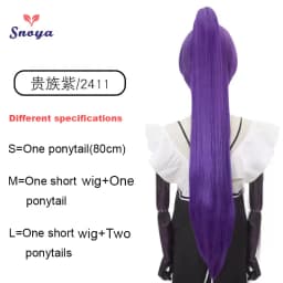 Snoya Synthetic 80cm Versatile Long Straight Claw Clip Ponytail Extensions for Ancient Costume Design Red Purple Pink Blue Black