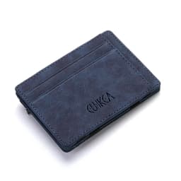 2026 Men Ultra Thin PU Leather Mini Small Magic Wallet with Zipper Coin Pocket Purse Women Pouch ID Credit Bank Card Case Holder
