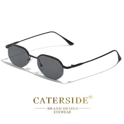 Caterside New Retro Small Frame Sunglasses Men's Polygonal Lenses Sun Glasses Women Business Travel Party Eyewear Summer Style