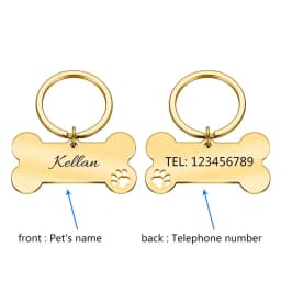 Personalized Pet ID Tag Keychain Engraved Pet ID Name for Cat Puppy Dog Collar Tag Bone Shape Pendant Keyring Pet Accessories