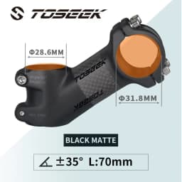 Toseek Stem MTB Carbon + Aluminum Mtb Handlebar Stem Bike Power 31 8mm Bicycle Handlebar Table 10 17 25 35 Degree Stem Bike Part