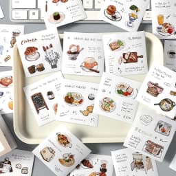 50sheets/book Retro Ins Soft Time Die Cutting Mini Sticker Notebook Journal Photocard Sticker DIY Material Aesthetic Stationery