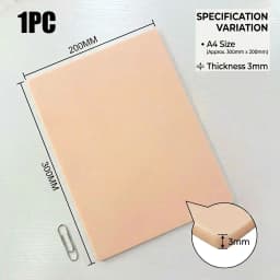 A4 Size Tattoo Practice Skin 3/1mm Double Side Silicone Permanent Makeup Eyebrow Synthetic Leather Training Fake Skin Accessory