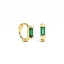 Aide 925 Sterling Silver Rectangle Colorful Zircon 6mm Huggie Earrings Mini Circle Second Hole Cartilage Earring Hoops Jewelry