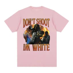 Funny Don't Shoot Im White Meme Graphic T-shirts for Men Casual Humor Short Sleeve T Shirt Unisex Vintage Fashion Gothic T-shirt