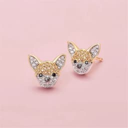 Cute Girl Cat Stud Earrings Exquisite Women's Earrings Fashion Accessories Party Jewelry Full Rhinestone Stud Earrings Girl Gift