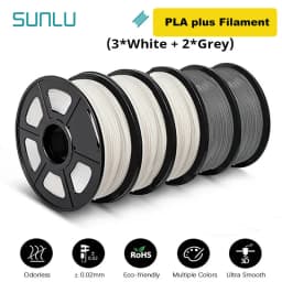 SUNLU 5KG 3D PLA/PETG/PLA PLUS/Clear Filament 1.75mm 5Roll 1KG Printer Neatly Wound 3D Filament for 3D Printer & 3D Pen