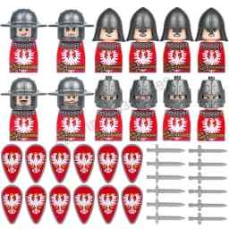 Crusader Knights Roman Warriors Middle Ages Medieval Europe Military Building Blocks Figures Castle Kingdom King Legion Set