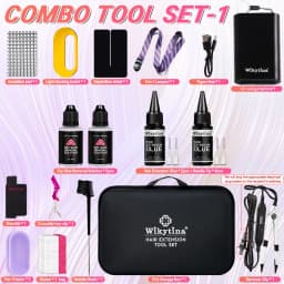 WIKYTINA Professional UV Light Hair Extension Kit - Complete Tool Set with UV Glue Remover Machine UV Hair Extension Machine