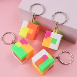 10Pcs Geometrical Puzzle Ball Keychain Educational Toys for Kids Birthday Party Favors Guest Gifts Giveaway Goodie Fillers