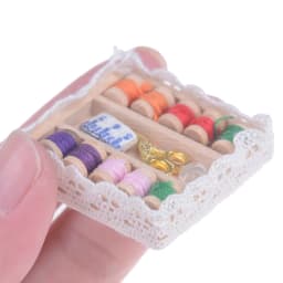 1/12 Dollhouse Miniature Accessories Sewing Tools Basket Model Simulation Scissors Cloth Ruler For Miniature Scene Decoration