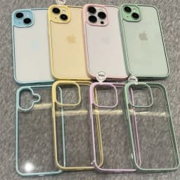 Luxury Clear Candy Color Case For iPhone 16 15 14 13 12 11 Pro Max Plus Clear Acrylic Bumper Protection Cases Cover