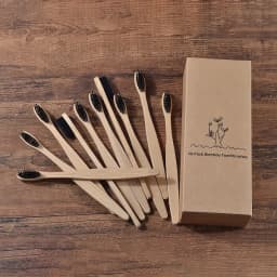 10Pcs Bamboo Toothbrush Eco Friendly Wooden Tooth Brush BPA Free Soft Bristle Tip Charcoal Adults Oral Care Toothbrushes