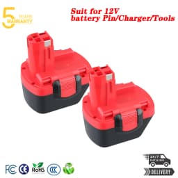 1/2/4Pcs 4.8Ah NI-MH BAT043 Replace for 12V Bosch Battery Pin BAT045 BAT046 BAT049 BAT120 Compatible With Power Cordless Tools