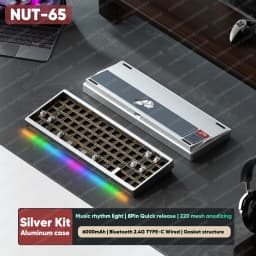 Rainy65 NUT65 Mechanical Keyboard Aluminum Kit 68% Layout HotSwap Three Mode Rgb Gaming Keyboard FR4 E-sports Accessories
