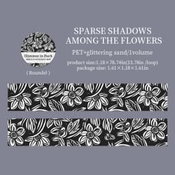Journal GO 3cmx2m Black and White Plants Leaves Masking Tape for Collage Junk Journal Scrapbooking diy Stationery Dark Style