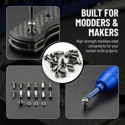 2Pieces Screws Accessories for DIY Folding Knife Support Shaft Screw Folding Knife Backspacer Standoff Tool Making