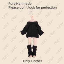 For Obitsu 11 Cute Oversized Off-shoulder Dress Legwarmers For 1/12 BJD OB11 YMY GSC Molly Body Doll Cloth Doll Outfit Clothes