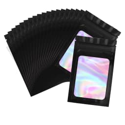 20pcs Zip Lock Bag Laser Plastic Jewelry Storage Bag DIY Earrings Necklace Bracelets Beads Gift Organizer Retail Packaging Pouch